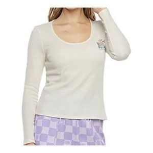 Juicy By Juicy Couture Womens Boat Neck Long Sleeve T-Shirt Size 1X Color Pebble